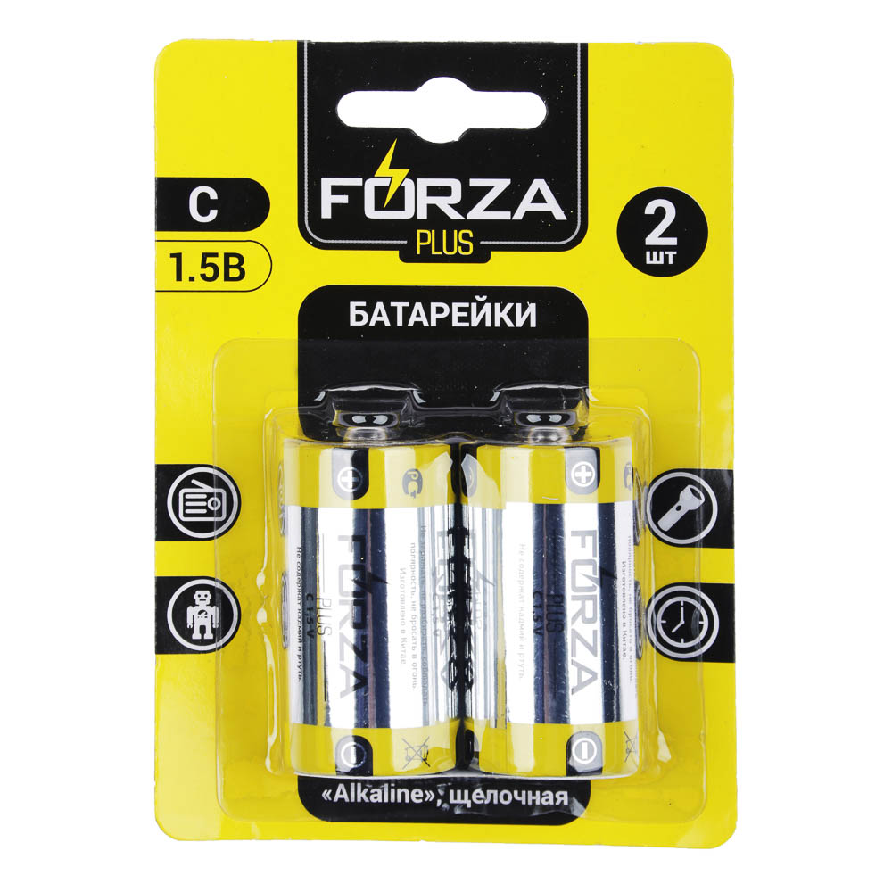 Батарейки C FORZA 2шт, "Alkaline" щелочная в блистере, арт.№ 917-006