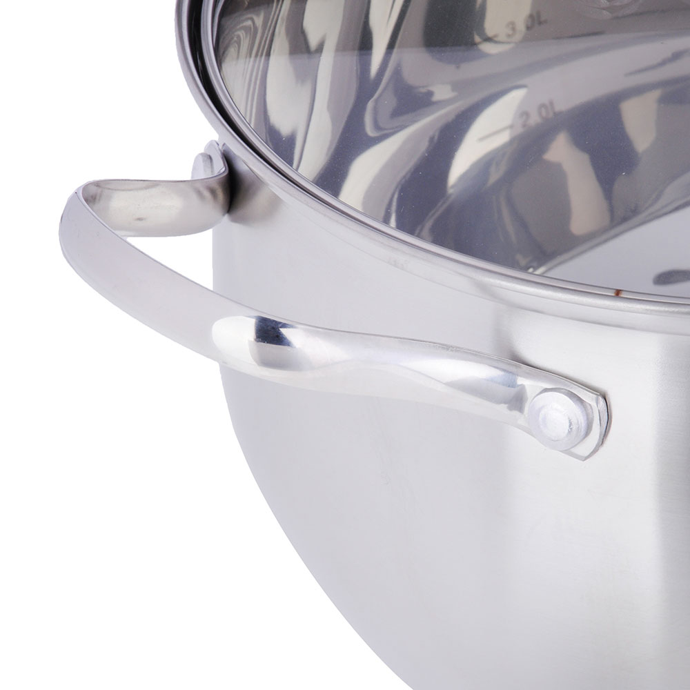 VETTA Женева Кастрюля 24х13,5см. 6,8л. со стекл. крышкой, индукция, арт.№ 822-086