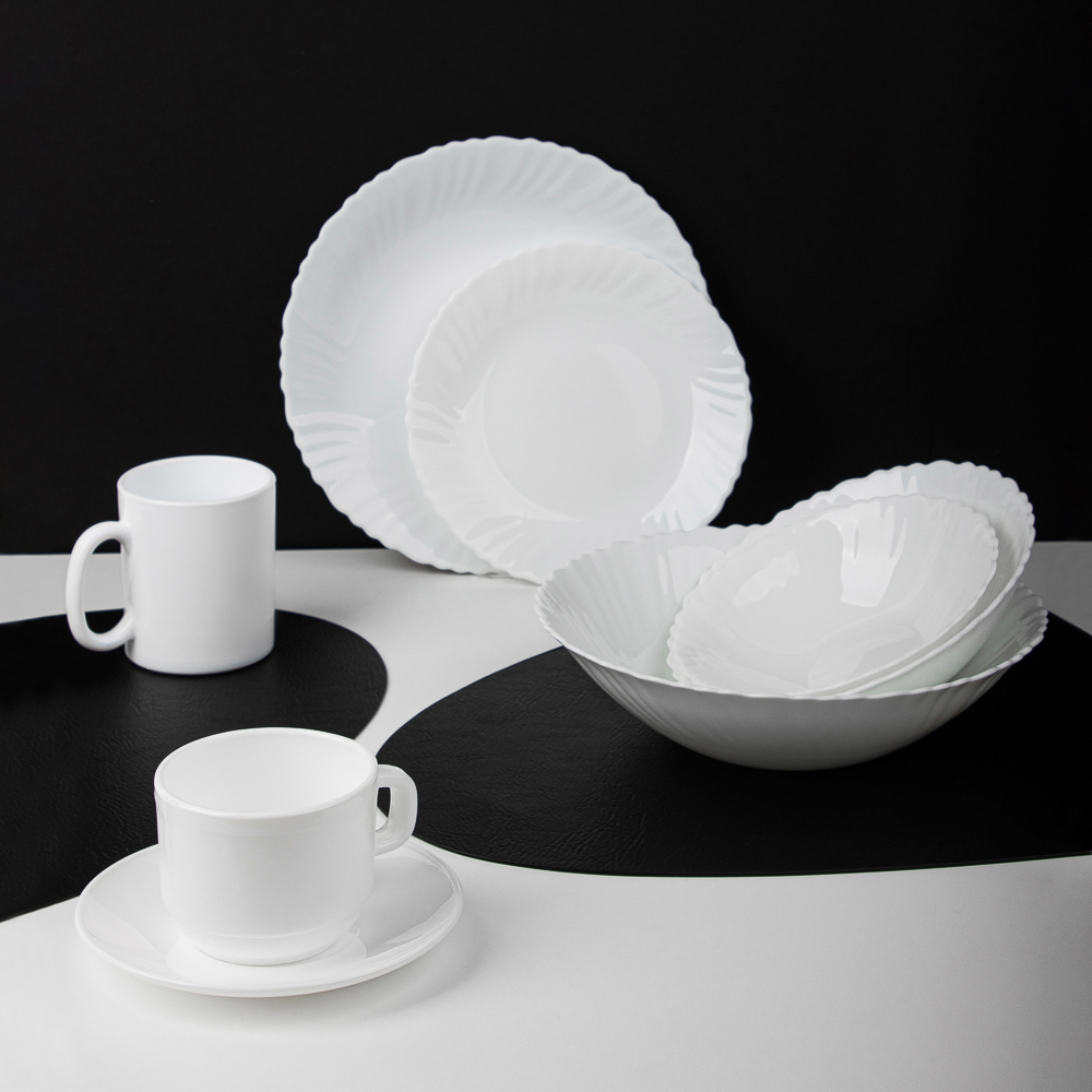 MILLIMI Бьянко Тарелка подстановочная, опаловое стекло, 24см, арт.№ 818-446