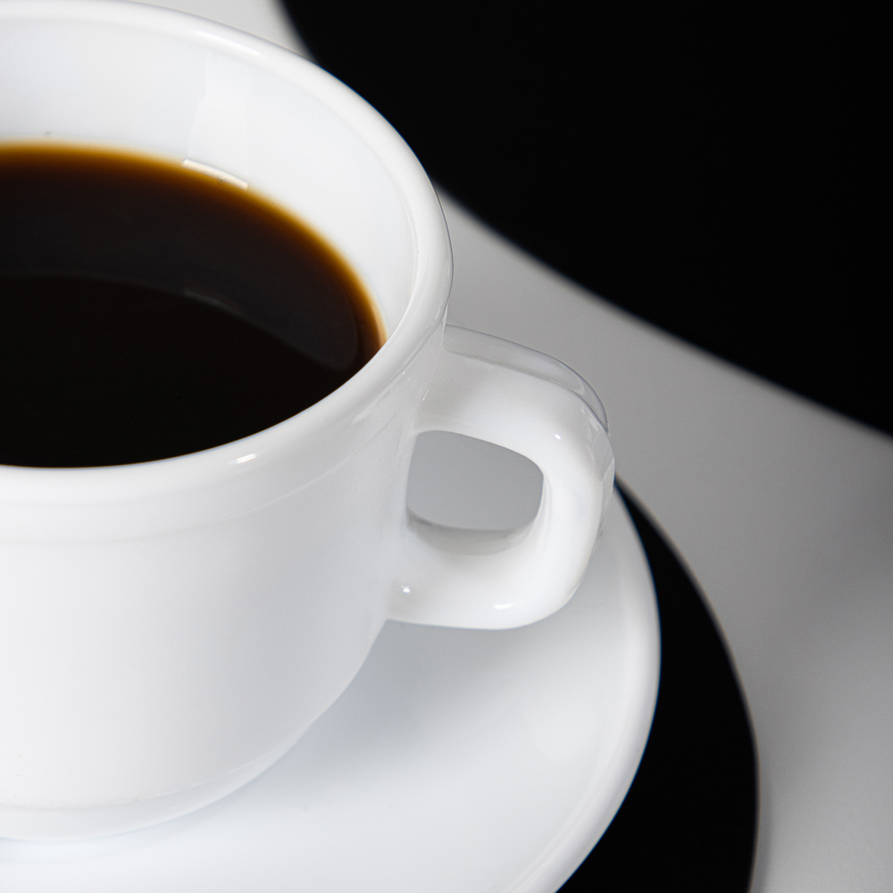 MILLIMI Бьянко Чайная пара (чашка 250мл., блюдце 15 см) опаловое стекло, KFB250T/D60T, арт.№ 818-039