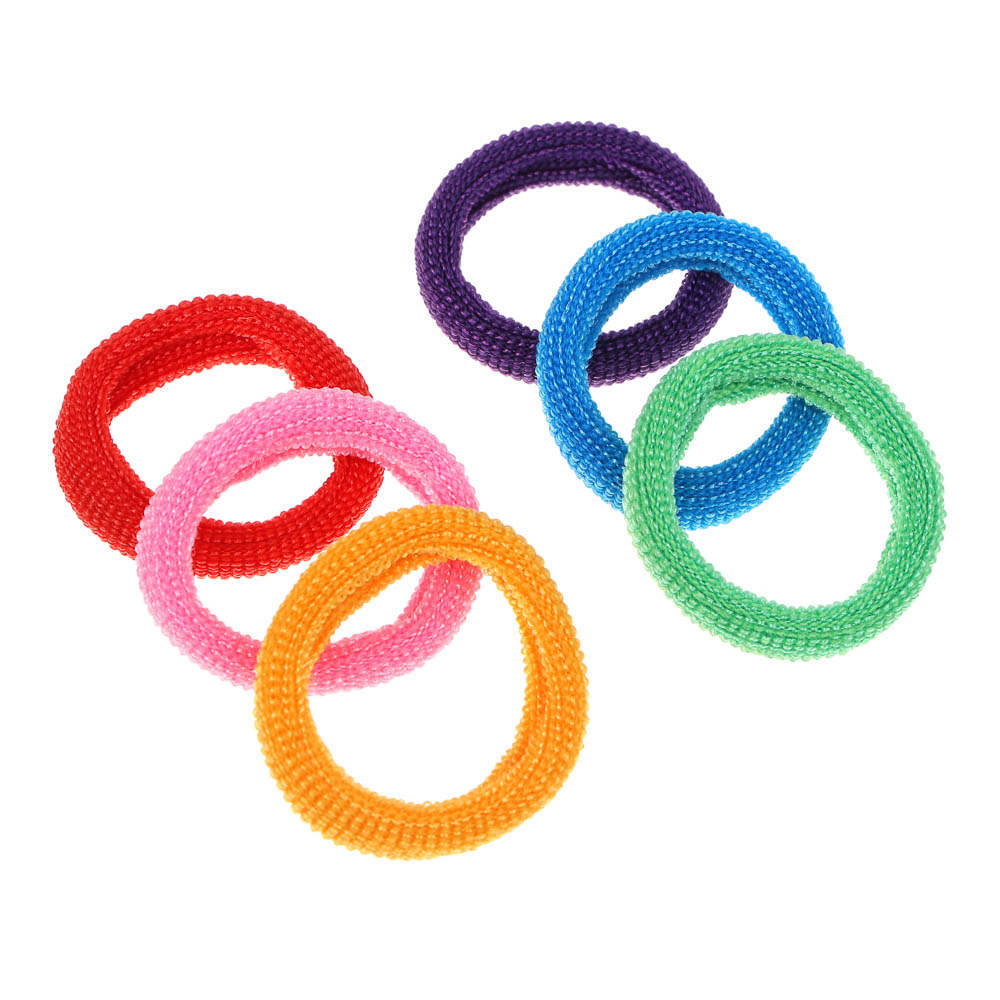 Резинки для волос ЮНИLOOK 24шт, d3см, полиэстер, 6 цветов, ACS-87, арт.№ 322-033