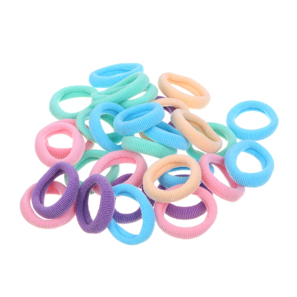 Резинки для волос ЮНИLOOK 40шт, d2см, полиэстер, 5 цветов, ACS-89, арт.№ 322-035