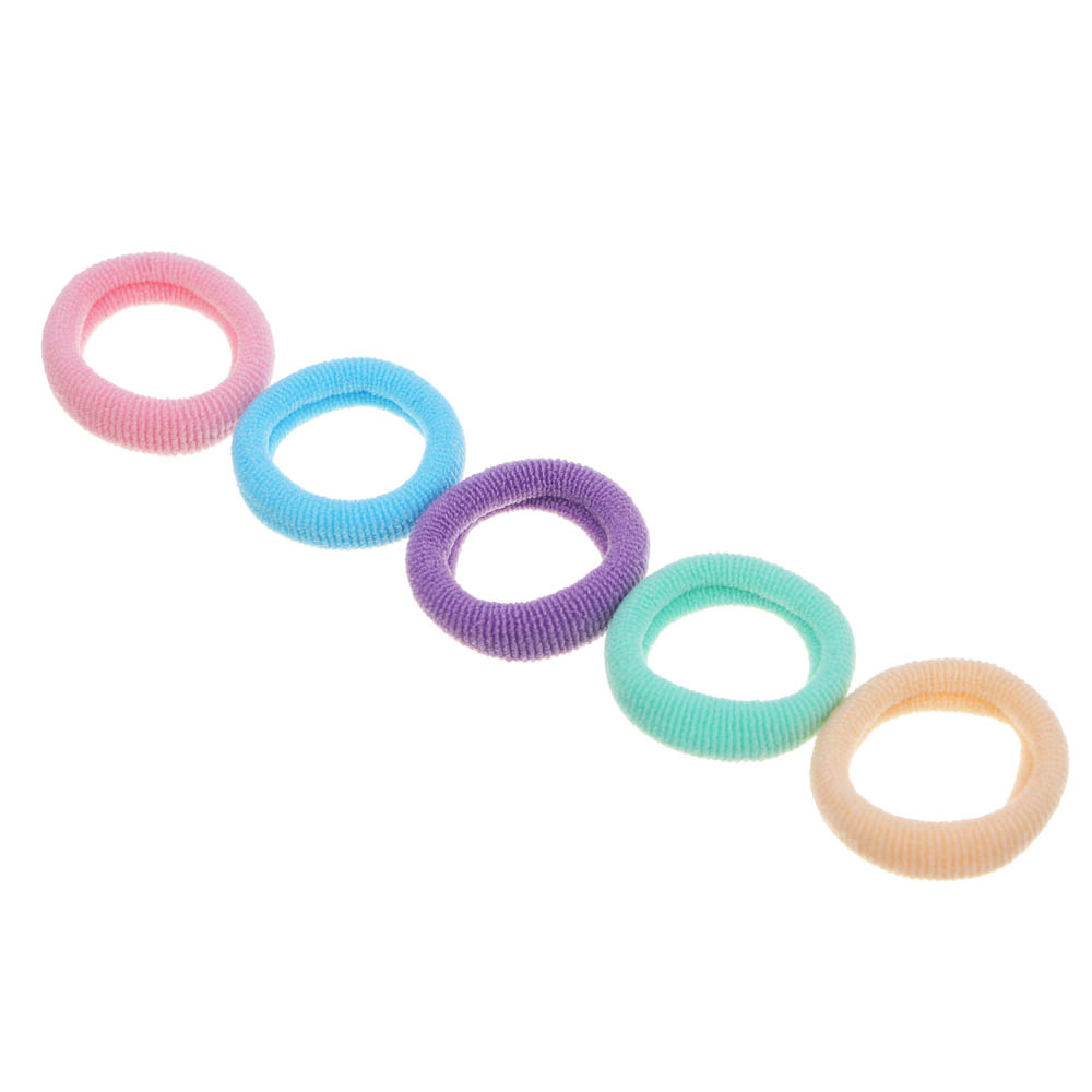 Резинки для волос ЮНИLOOK 40шт, d2см, полиэстер, 5 цветов, ACS-89, арт.№ 322-035