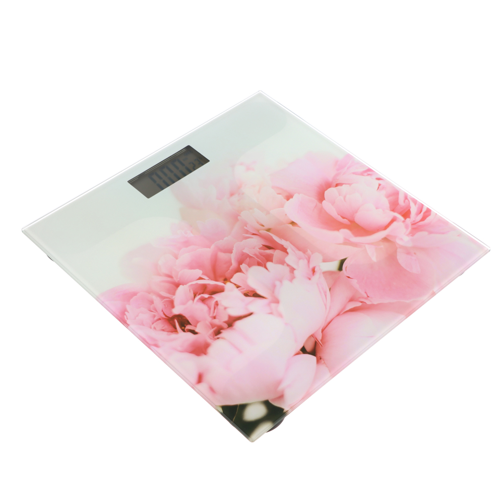 LEBEN Весы напольные электронные "Цветочная симфония", ЖК-дисплей, макс. нагр.до 180кг, 28х28х0,5см, арт.№ 252-091