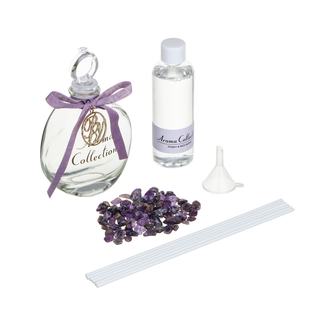 BY Аромадиффузор в декоративном флаконе с декором, 120 мл, аромат (PEONY AND RED SUEDE), арт.№ 412-142