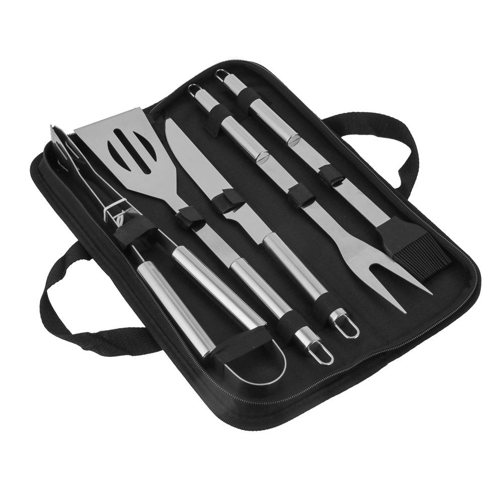 Набор для гриля 5 в 1 тм GRILLBOOM, нерж. сталь 420/410, в защитном чехле, арт.№ 101-013