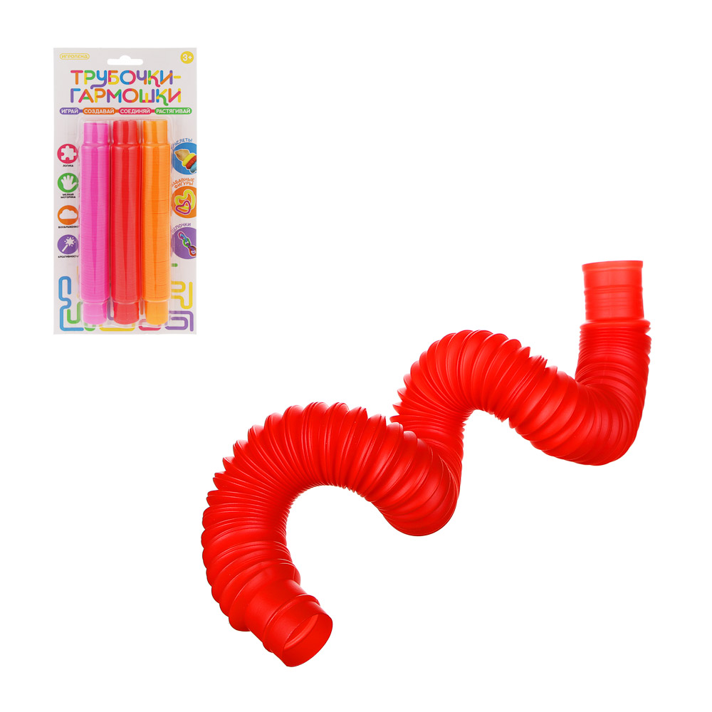 ИГРОЛЕНД Игрушка развивающая "Весёлые тянучки", PP, PE, 14х30см, 6 цветов, арт.№ 295-195