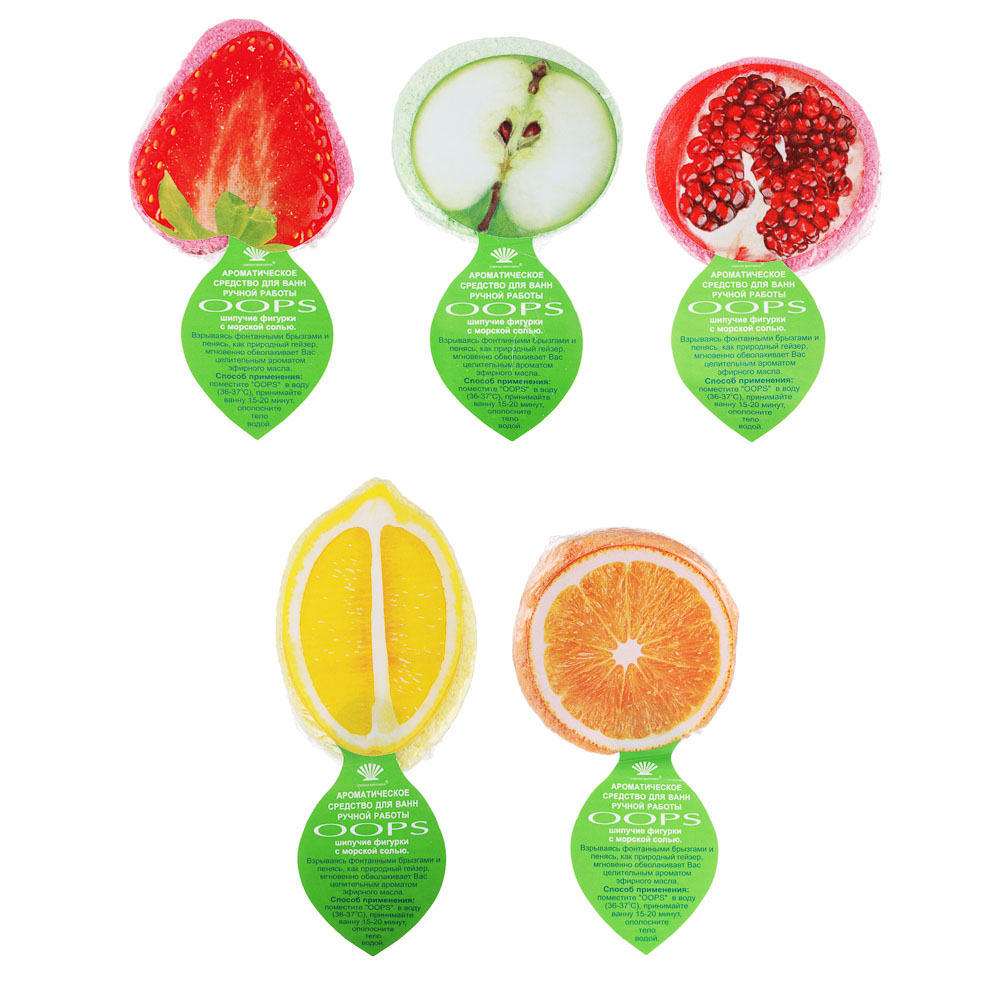 Шипучая фигурка "OOPS" фрукты, 85г, 5 видов, арт.№ 953-015