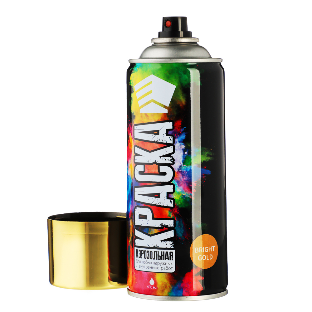 ЕРМАК Краска аэрозоль 400мл, золотистый металлик, яркое золото (9003/BG), арт.№ 759-254