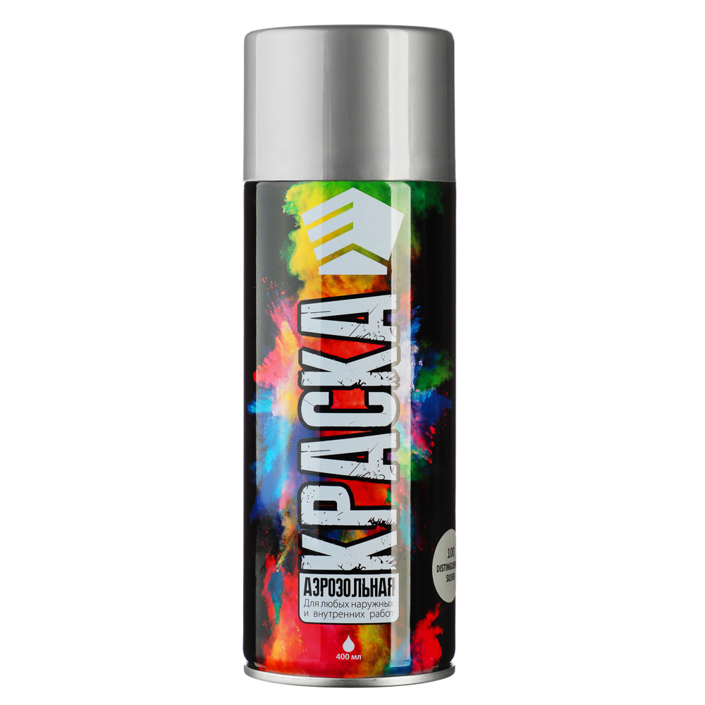 ЕРМАК Краска аэрозоль 400мл, металлик, серебристый (9002/100), арт.№ 759-240