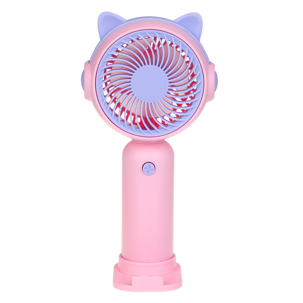 ИГРОЛЕНД Вентилятор ручной портативный, 1 скорость, 1,5V, 2хАА, PP, 9х5,5х18 см, 4 дизайна, арт.№ 278-122