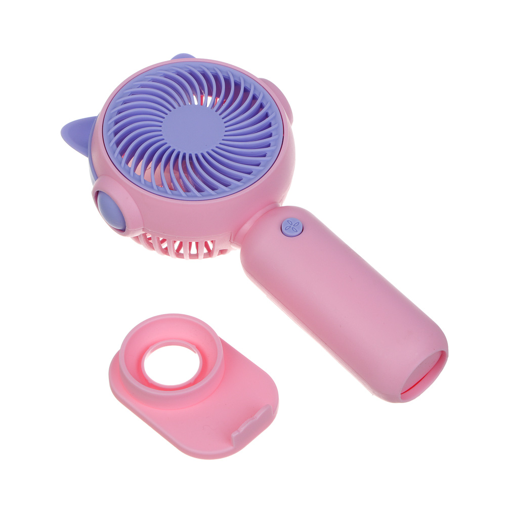 ИГРОЛЕНД Вентилятор ручной портативный, 1 скорость, 1,5V, 2хАА, PP, 9х5,5х18 см, 4 дизайна, арт.№ 278-122