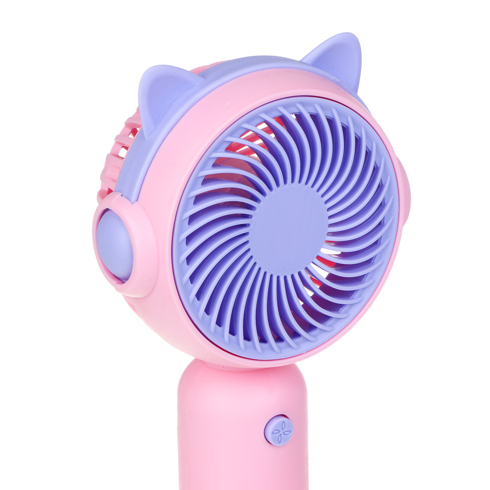 ИГРОЛЕНД Вентилятор ручной портативный, 1 скорость, 1,5V, 2хАА, PP, 9х5,5х18 см, 4 дизайна, арт.№ 278-122