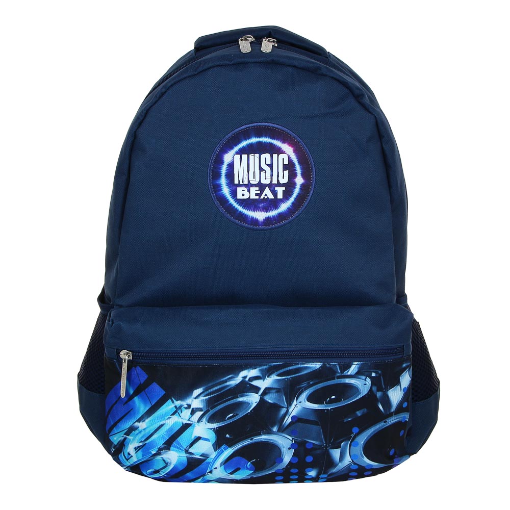 Мьюзик Бит Рюкзак подростковый, 38x30x14см, ПЭ, 1 отделение, 3 кармана, уплотненные лямки, арт.№ 254-434