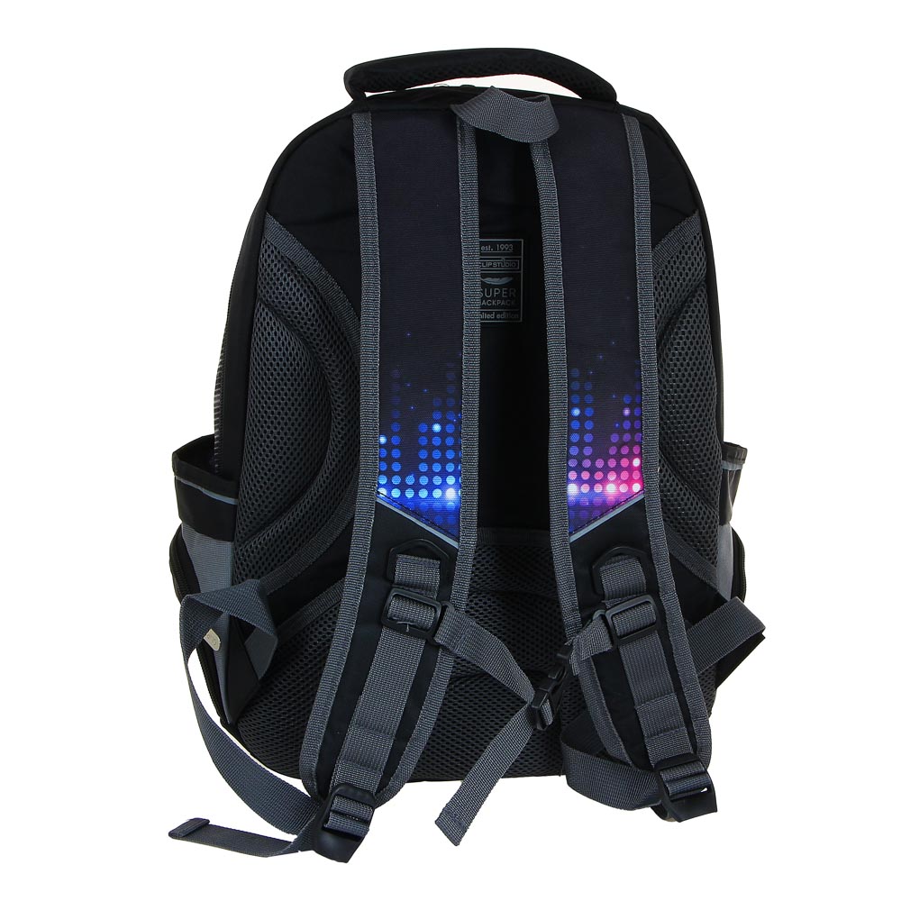 Мьюзик Бит Рюкзак подростковый, 41x30x20см, ПЭ, 3 отд, 4 карм, эргоном. спинка, уплотн.лямки, арт.№ 254-436