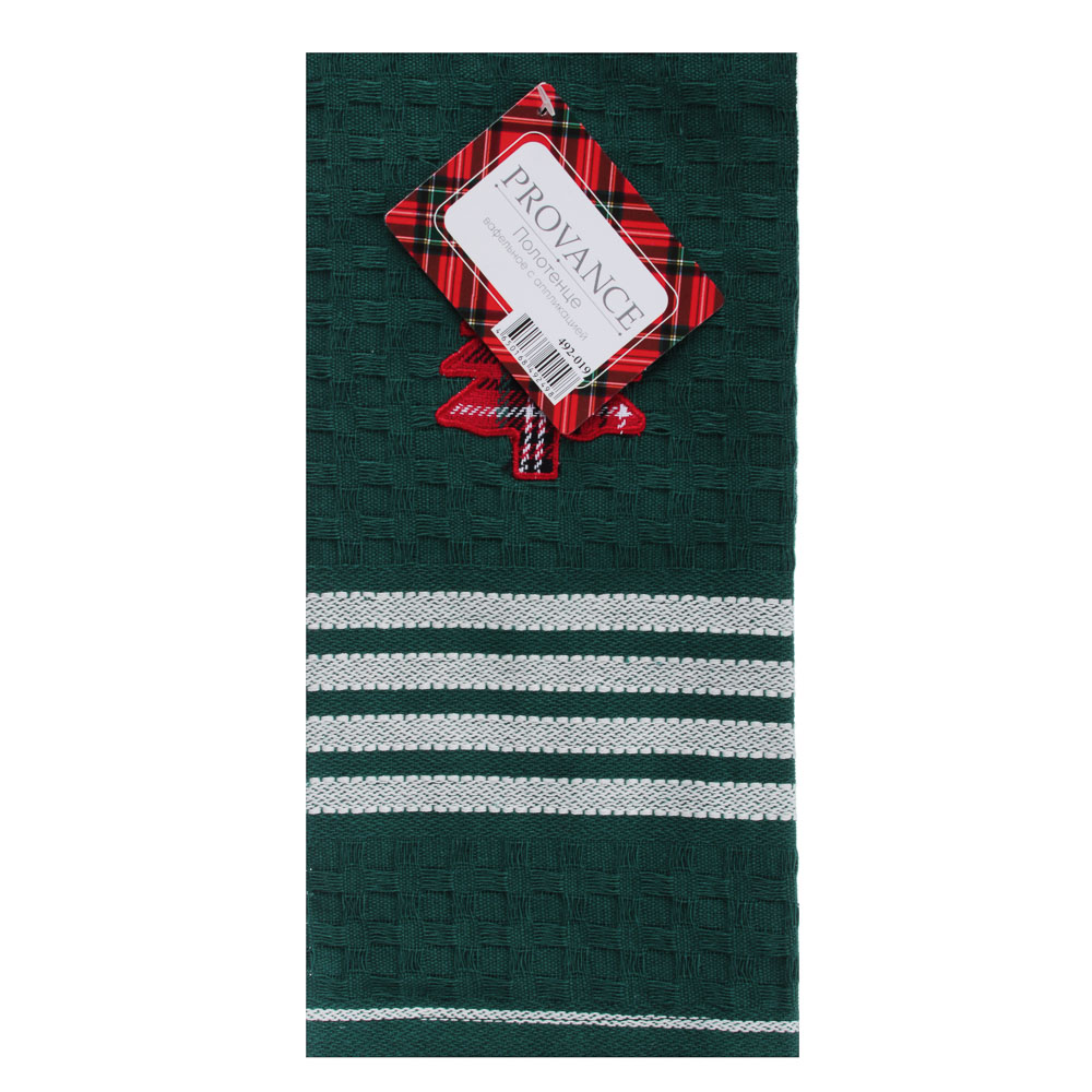 PROVANCE Шотландка Полотенце вафельное с аппликацией, 100% хлопок, 40х60см, арт.№ 492-019