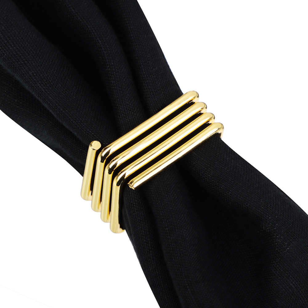 BY COLLECTION Black Line Кольцо для сервировки 2шт, 100% металл, цвет золото, арт.№ 488-112