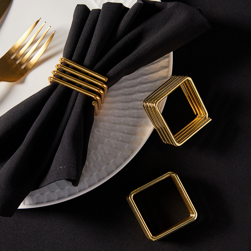 BY COLLECTION Black Line Кольцо для сервировки 2шт, 100% металл, цвет золото, арт.№ 488-112