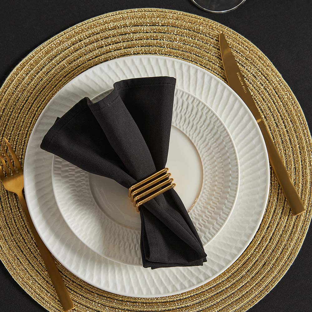 BY COLLECTION Black Line Кольцо для сервировки 2шт, 100% металл, цвет золото, арт.№ 488-112