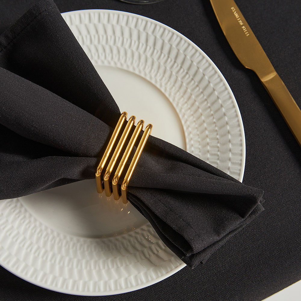 BY COLLECTION Black Line Кольцо для сервировки 2шт, 100% металл, цвет золото, арт.№ 488-112