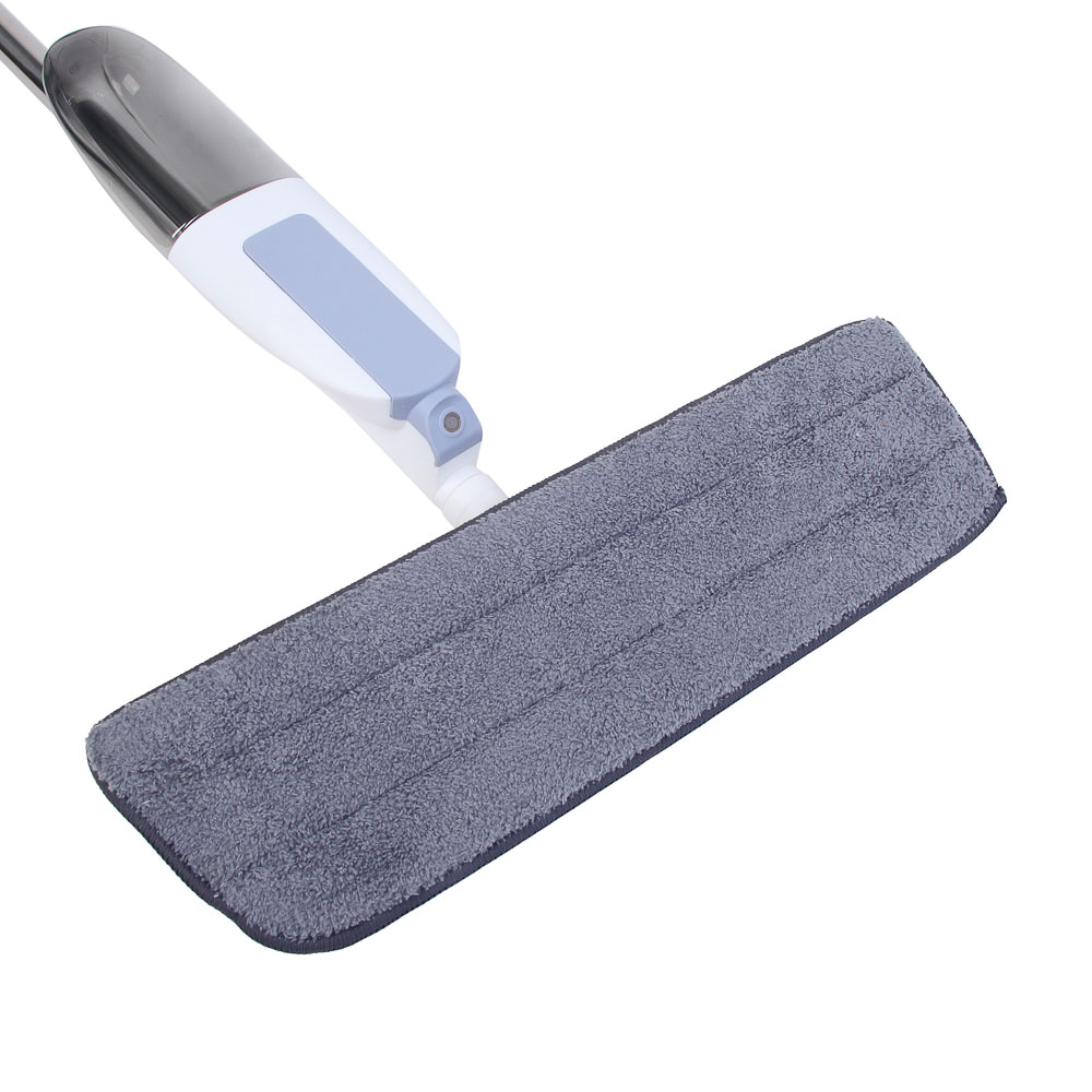 Швабра с распылителем и смен. насадкой тм VETTA, ручка 118см нерж.cталь, насадка микрофибра 41x12см, арт.№ 444-375