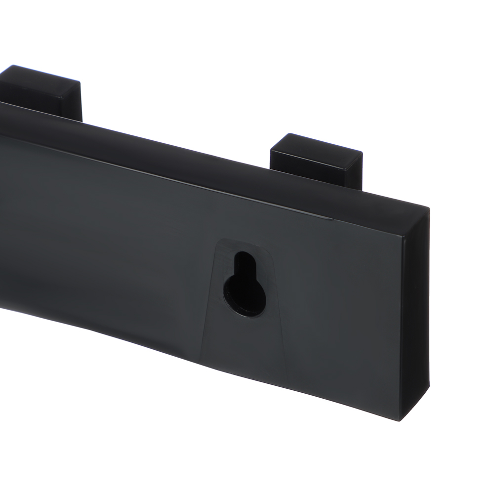 Вешалка настенная для ванной комнаты 390x48мм, 5 крючков, пластик, черный, арт.№ 478-322