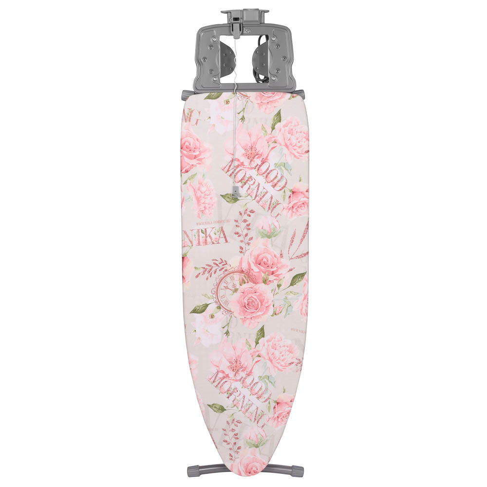 VETTA Доска гладильная 122х40х90см, металл, подставка п/утюг,полка для белья,подрукавник,удл.1,9м Н9, арт.№ 451-111