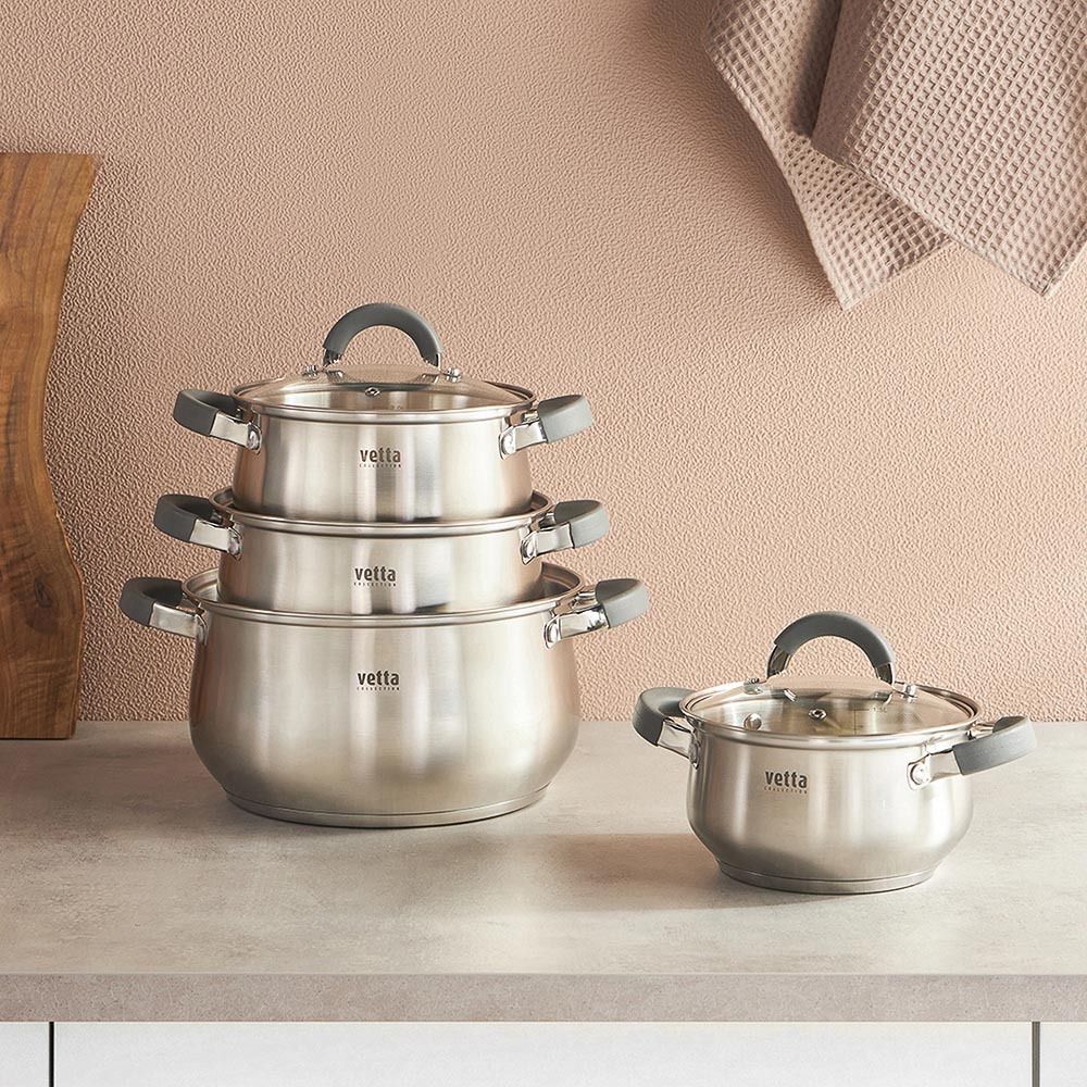 VETTA Вена Кастрюля 24х13,5см. 6,0л. со стекл. крышкой, индукция, арт.№ 822-074