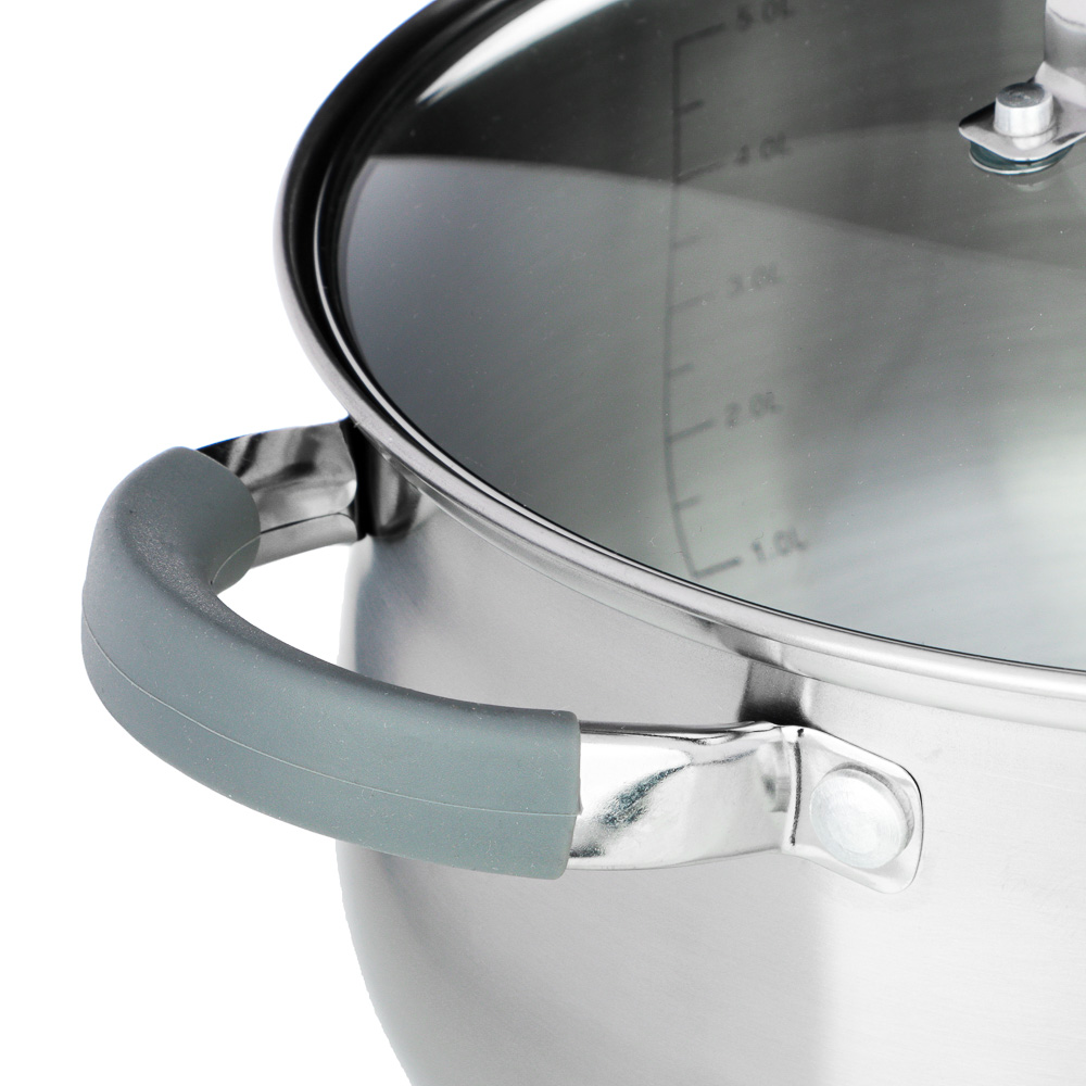 VETTA Вена Кастрюля 24х13,5см. 6,0л. со стекл. крышкой, индукция, арт.№ 822-074