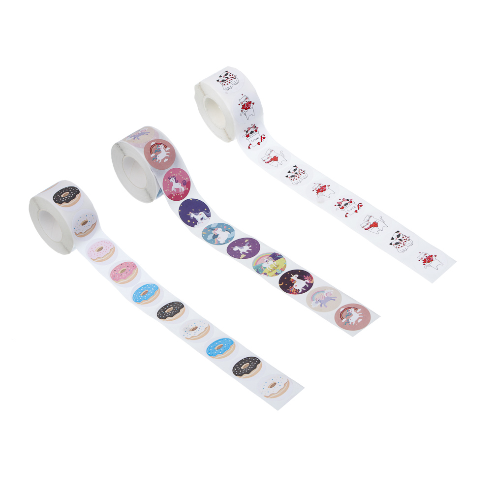 Наклейки для подарков, 500 наклеек, 2,5см, 3 вида, арт.№ 503-567