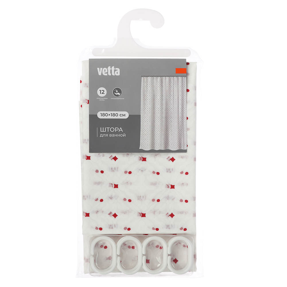 Штора для ванной тм VETTA Estel, ПЕВА 80 г/м2, 180x180 см, 3 дизайна, арт.№ 461-516