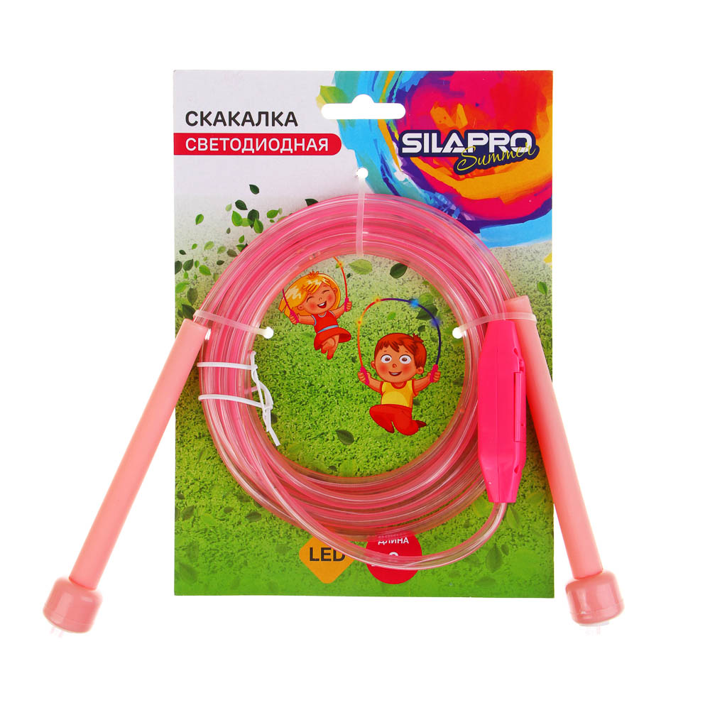 SILAPRO Скакалка светодиодная 2.8м, d=4.6мм, 3 реж., 3хLR44, PP, PVC, арт.№ 190-001
