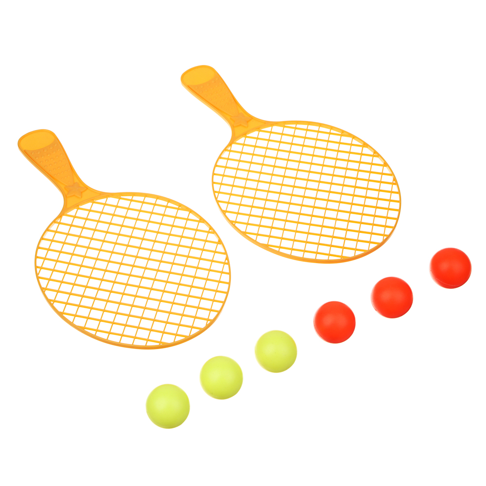 Набор для бадминтона, тм BY SPORT, 2 ракетки 26х15см, 6 мячей, в сетке, пластик, арт.№ 134-026