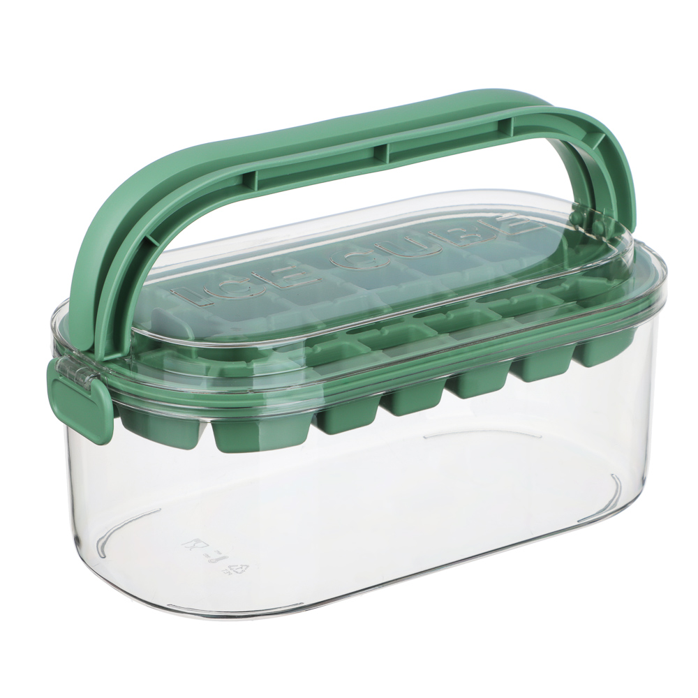 SATOSHI Набор форм для льда с контейнером 23х12х9,5см, 54 ячейки, совок, пластик, арт.№ 856-206