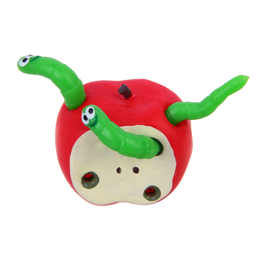 ИГРОЛЕНД Игрушка антистресс-головоломка "Яблочко с червячками", TPR, 5,5х5см, арт.№ 297-114