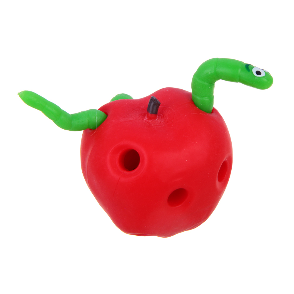 ИГРОЛЕНД Игрушка антистресс-головоломка "Яблочко с червячками", TPR, 5,5х5см, арт.№ 297-114