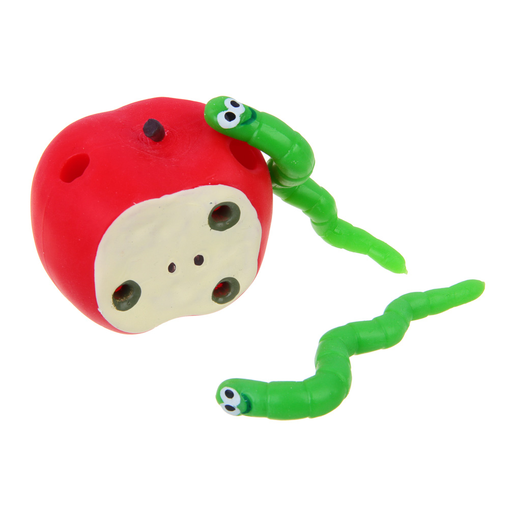 ИГРОЛЕНД Игрушка антистресс-головоломка "Яблочко с червячками", TPR, 5,5х5см, арт.№ 297-114