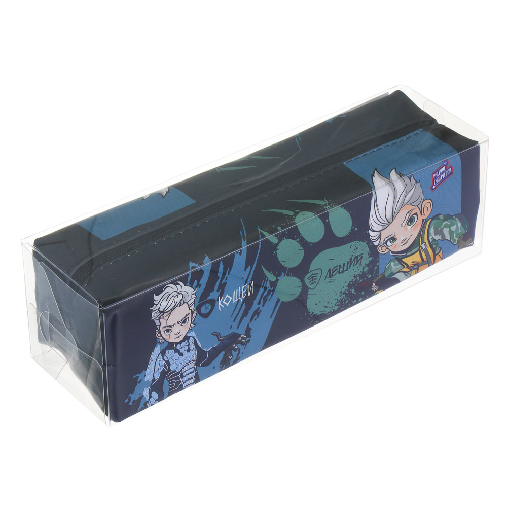 Пенал школьный прямоугольный 21x6x6 см BY Русские Супергерои, искусственная кожа с печатью, арт.№ 801-080