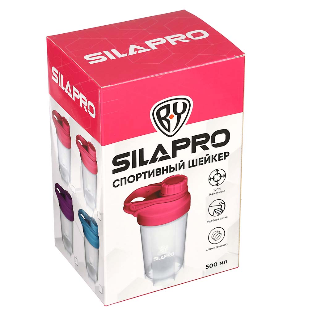 SILAPRO BY Шейкер спортивный, 500мл, 11,5х18,5см, пластик PP, арт.№ 088-015