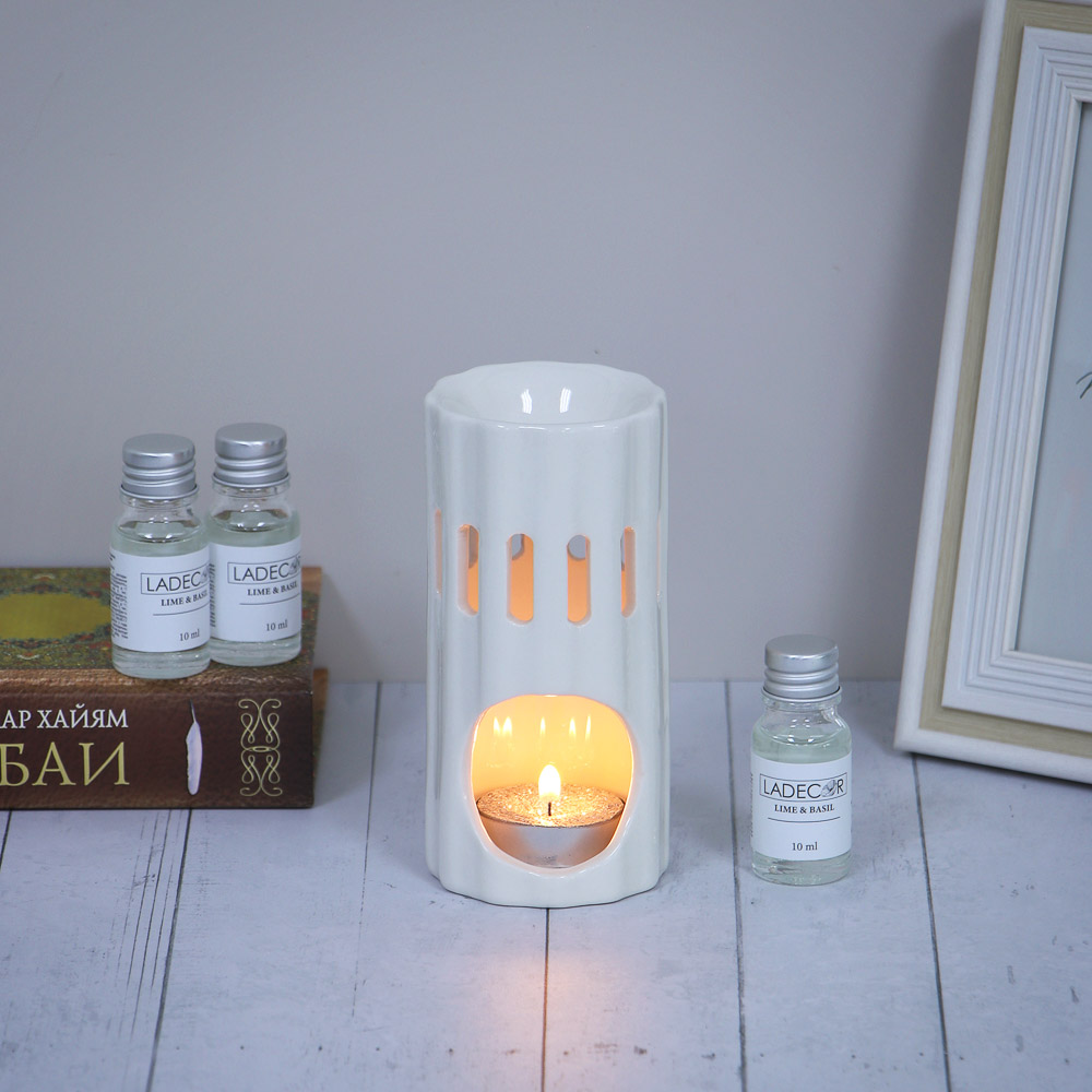 LADECOR Ароманабор лампа и масло, 3штx10мл, с ароматами, (Lavender&vanilla/Lime&basil/Dry wood), арт.№ 471-014