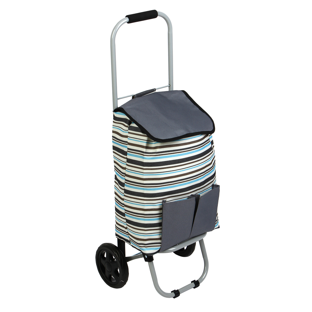 VETTA Тележка + сумка, до 30кг, 27х32х88см, 23л, брезент, колеса ЭВА d15см, WQ-162, арт.№ 467-003