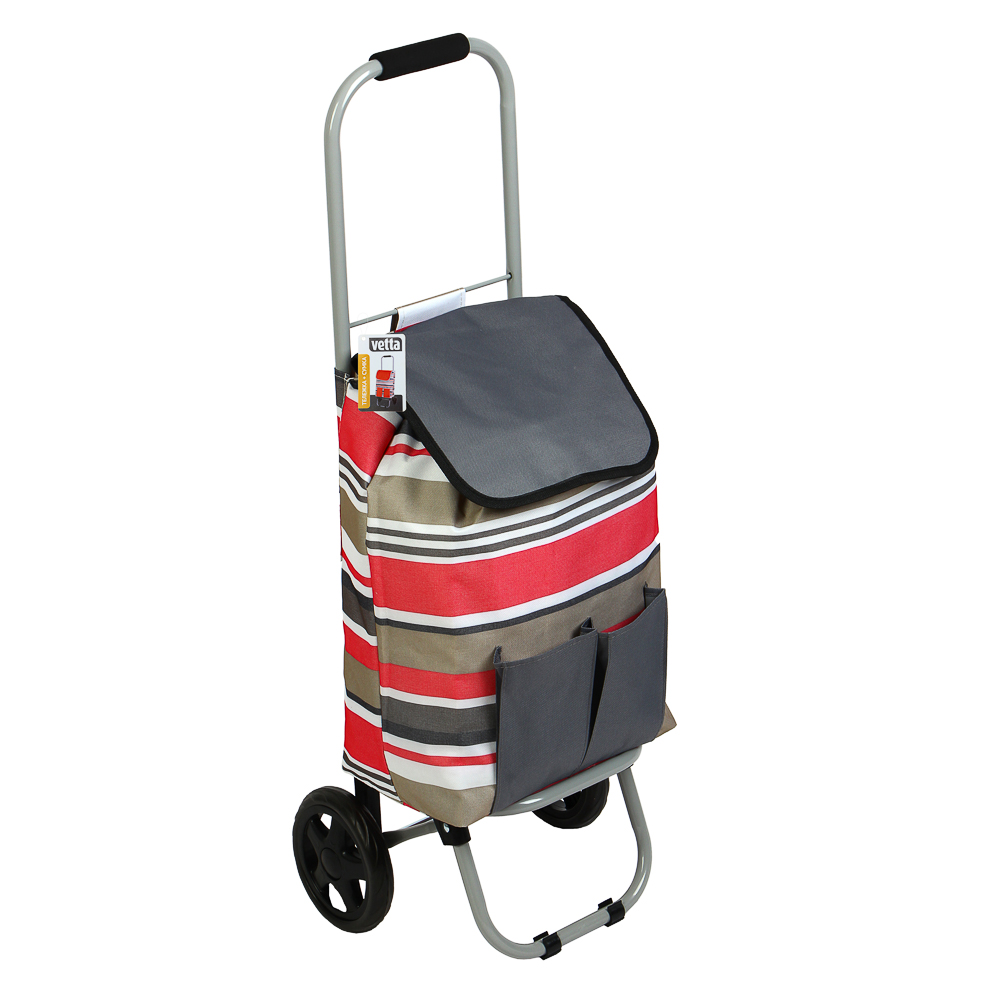 VETTA Тележка + сумка, до 30кг, 27х32х88см, 23л, брезент, колеса ЭВА d15см, WQ-162, арт.№ 467-003