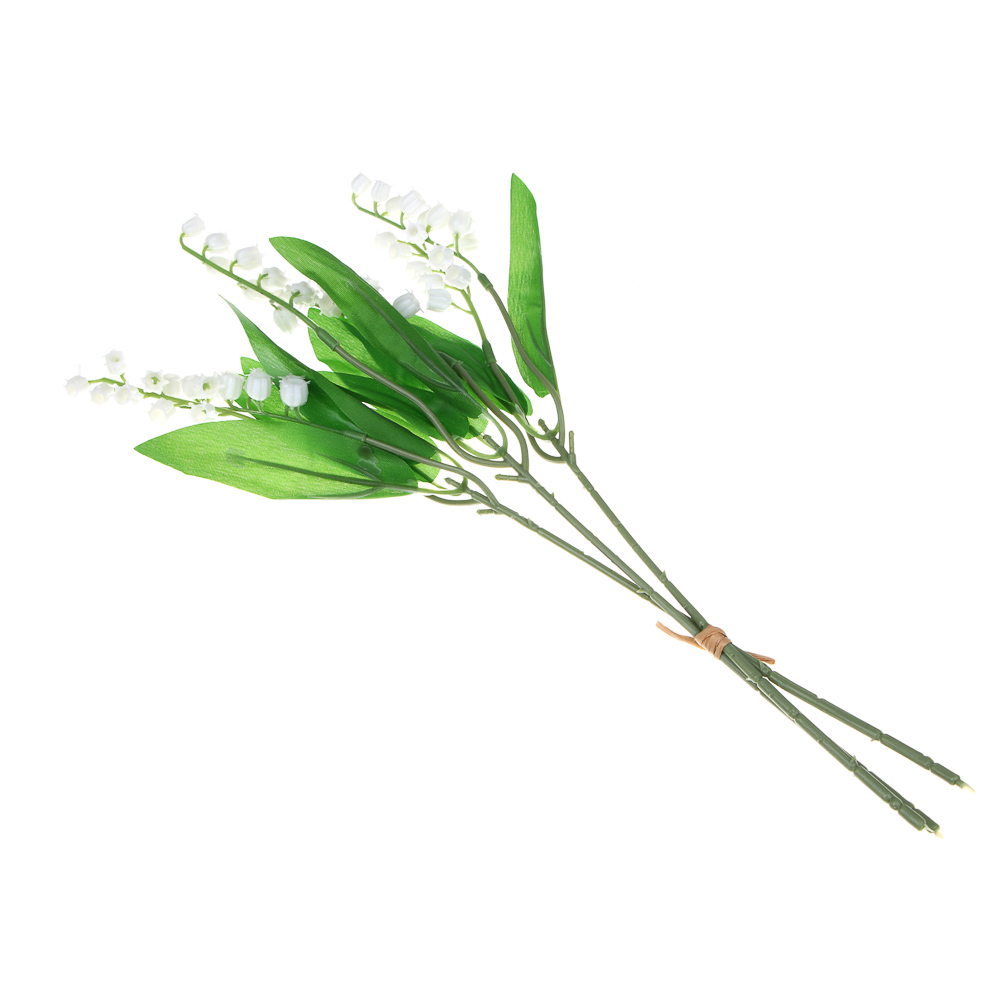 LADECOR Цветок искусственный ландыш, 35 см, ткань, пластик, арт.№ 535-184