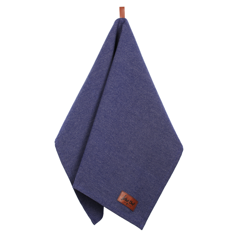 IVLEV CHEF Полотенце кухонное с кожаными вставками, меланж, 50х70см, хлопок, синий, арт.№ 434-111