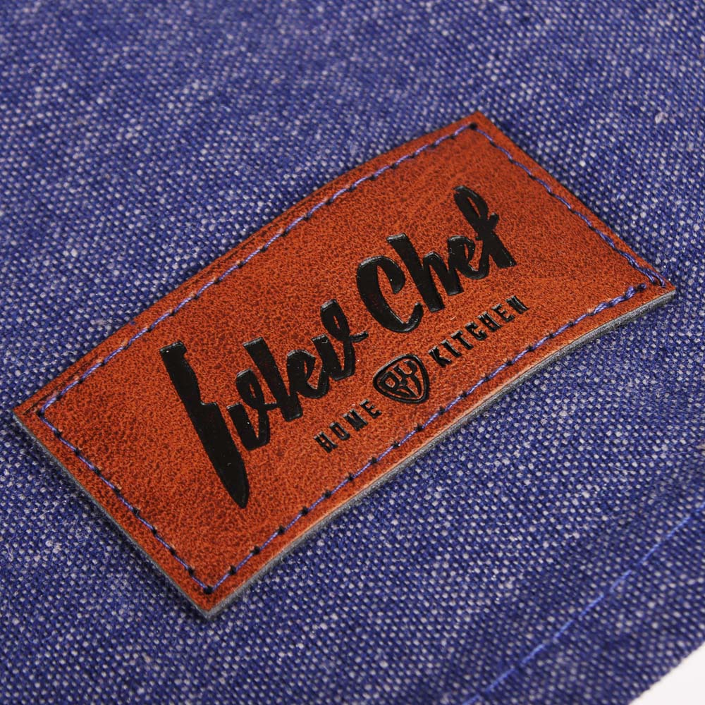 IVLEV CHEF Полотенце кухонное с кожаными вставками, меланж, 50х70см, хлопок, синий, арт.№ 434-111