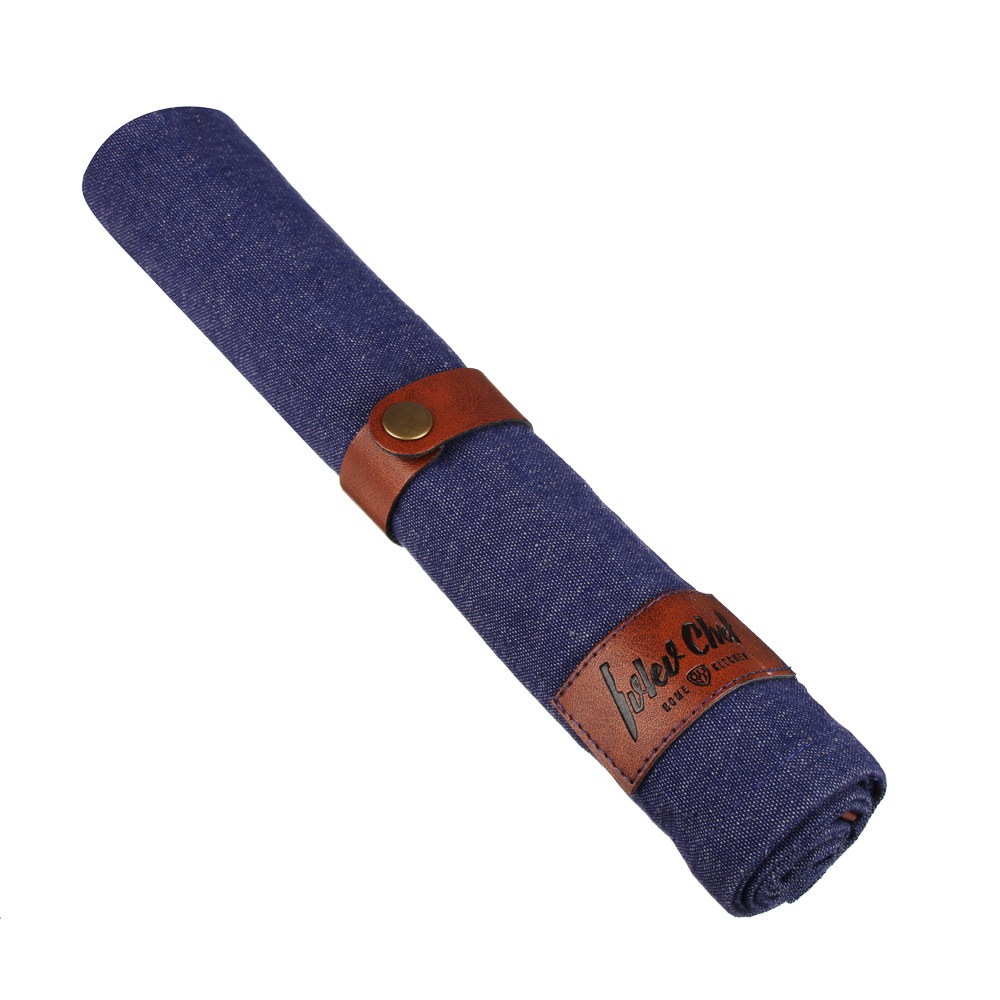 IVLEV CHEF Полотенце кухонное с кожаными вставками, меланж, 50х70см, хлопок, синий, арт.№ 434-111