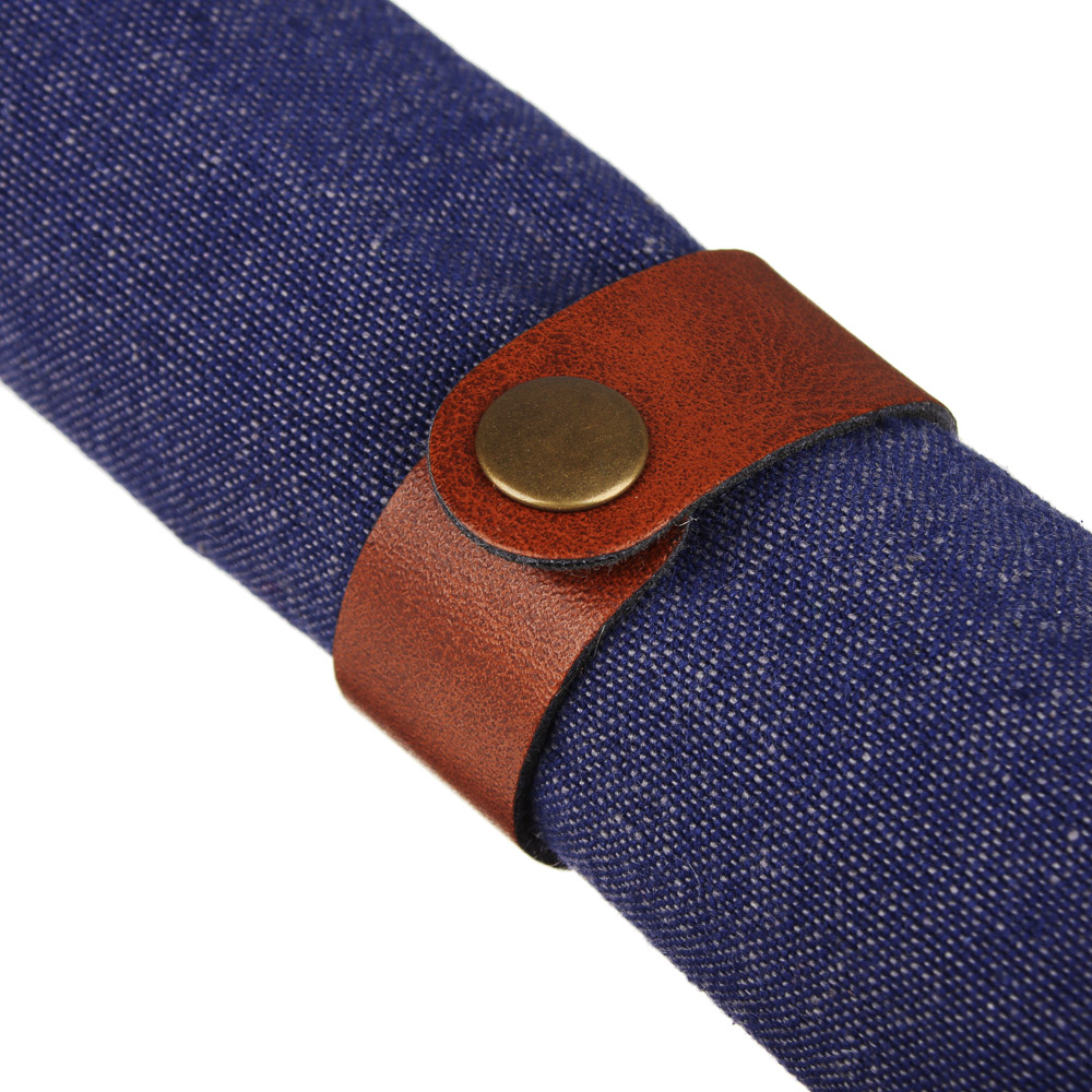 IVLEV CHEF Полотенце кухонное с кожаными вставками, меланж, 50х70см, хлопок, синий, арт.№ 434-111