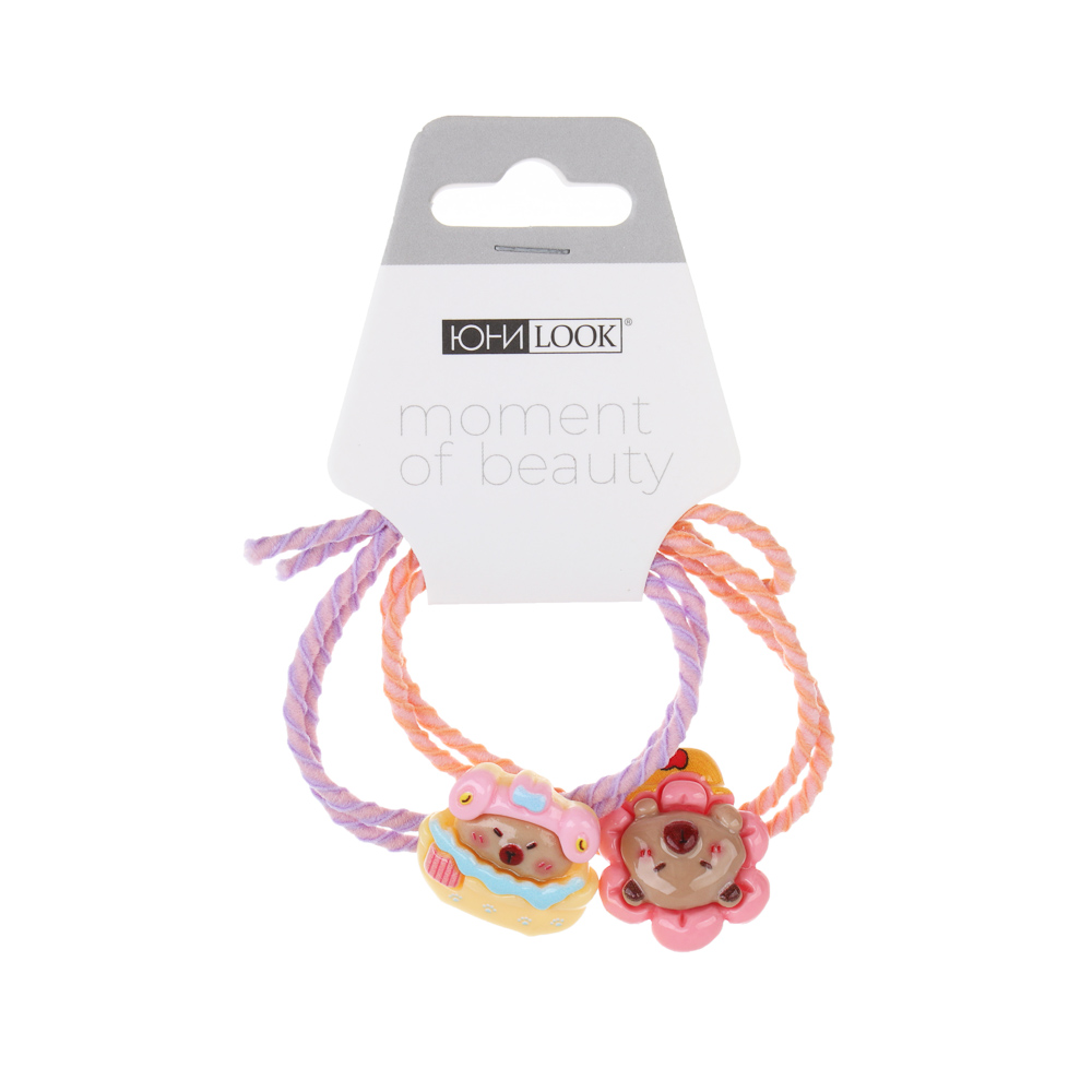 ЮНИLOOK Резинки для волос детские, 2шт, d5,5см, полиэстер, ПВХ, микс дизайнов, ACS25-1, арт.№ 322-300