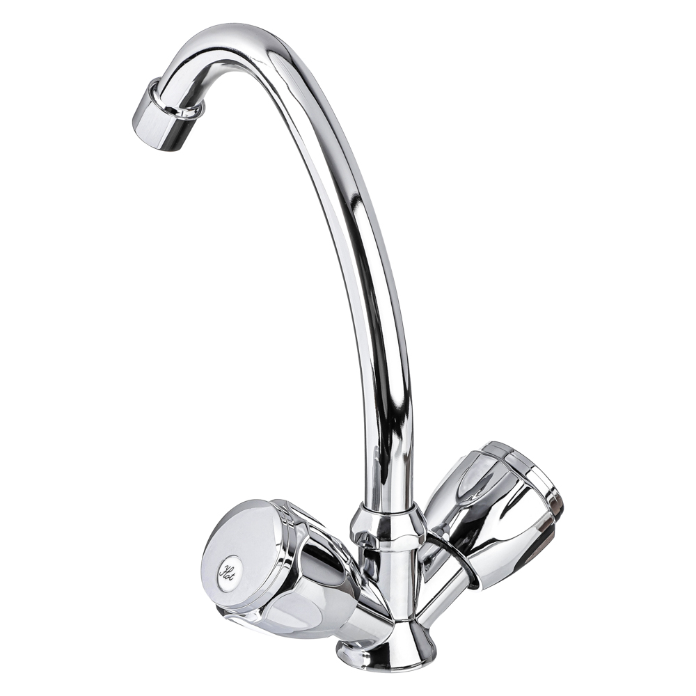 СоюзКран Смеситель для кухни, поворотный излив 20см, керам. кран-буксы 1/2, хром, цинк, SK01-T215, арт.№ 566-010