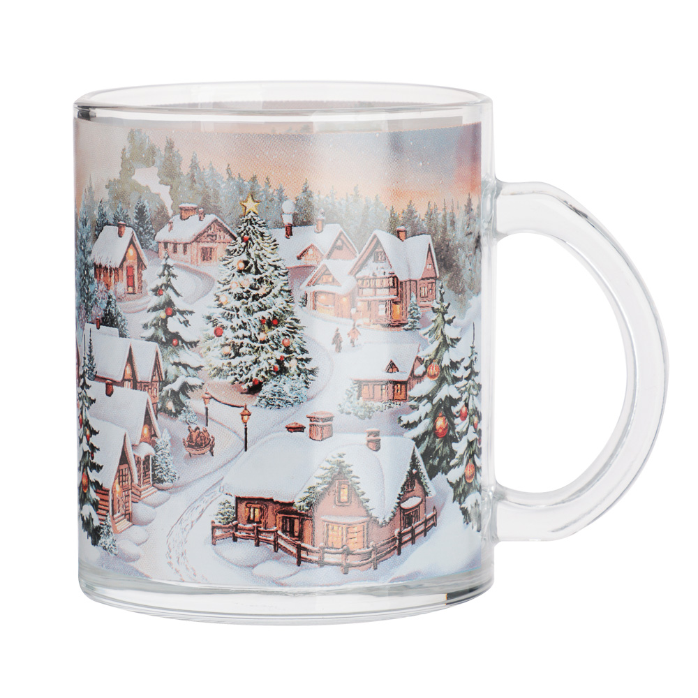 Зимний пейзаж Кружка 320мл, стекло, арт.№ 820-469